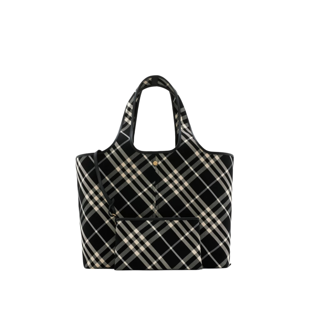 Check Tote Schwarz/Weiß 39 cm – Bild 2
