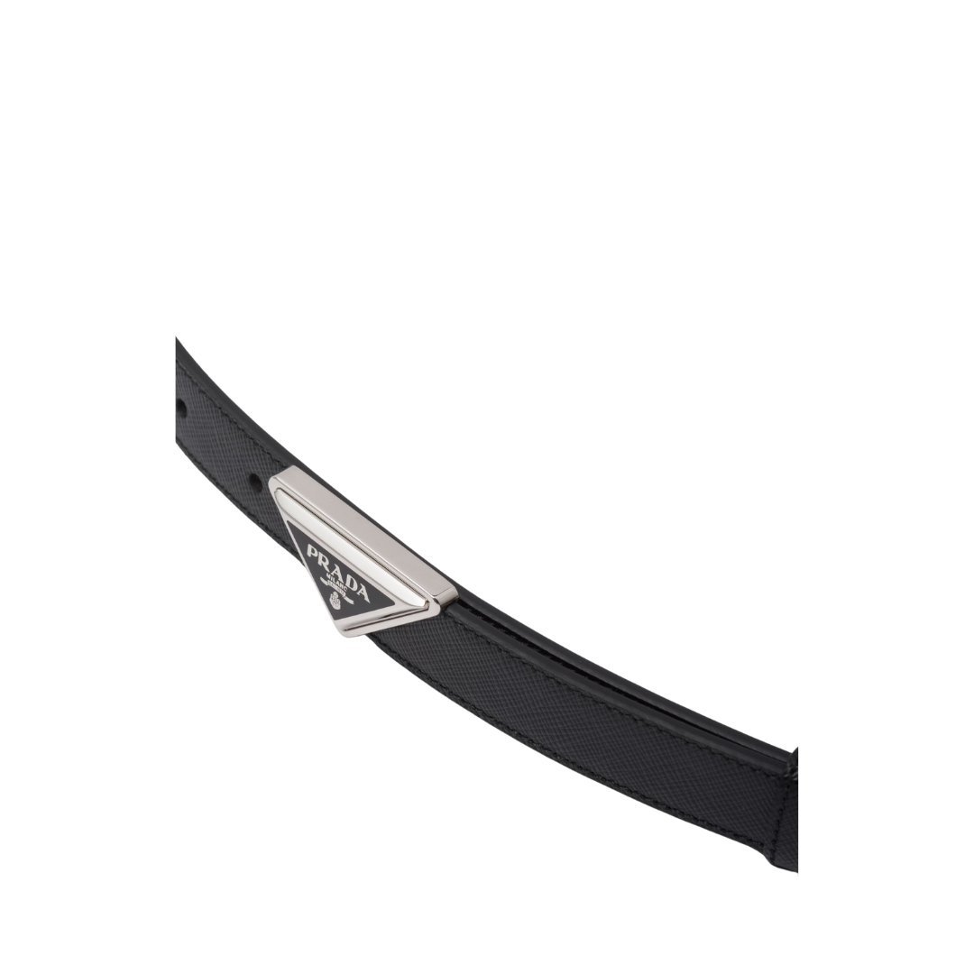 Ledergürtel Schwarz 2cm – Bild 3