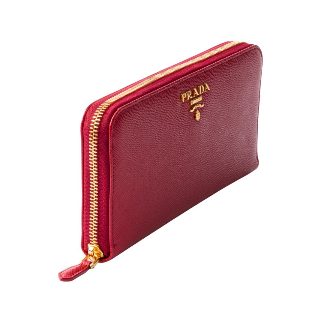 Saffiano-Leder Geldbörse in FeurigrRot 10.3cm – Bild 2