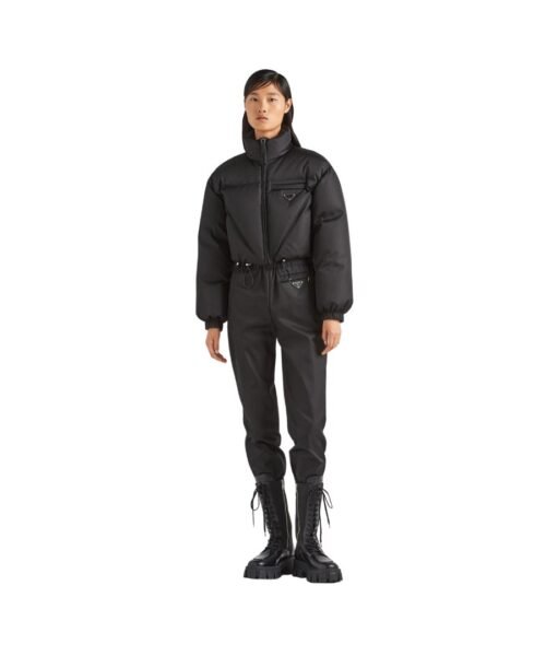 Alternative view of Nylon Gabardine Daunenjacke Schwarz
