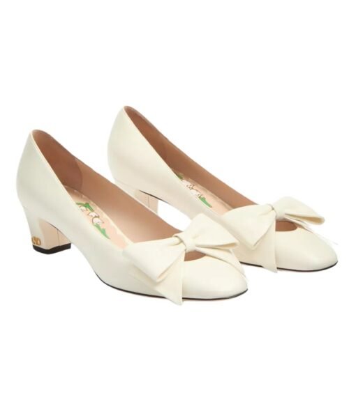 Alternative view of Bowow pumps in kidskin ivory 45cm