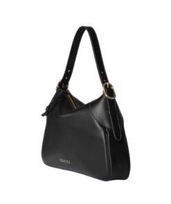 Alternative view of GG Emblem Schultertasche Schwarzes Glattleder 37cm