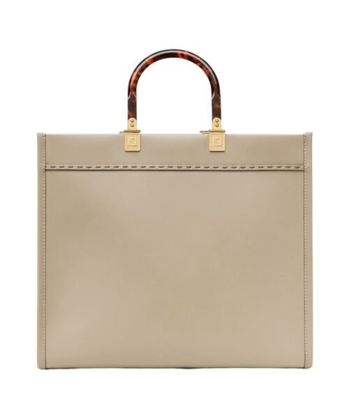 Alternative view of Taubengraue Leder-Shoppingtasche 31cm