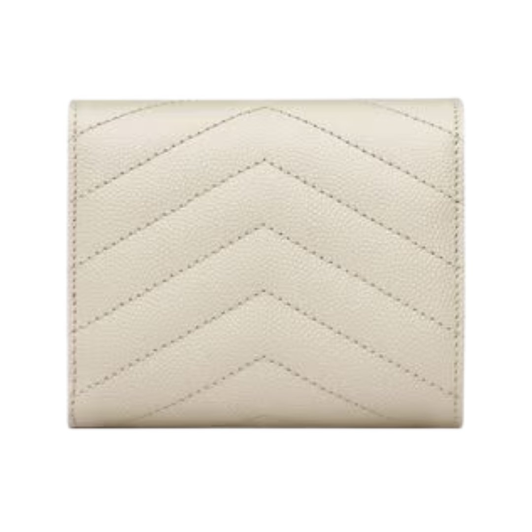 Cassandre Matelassé Multi-Fold-Geldbörse aus Grain de Poudre-Leder 10.5cm – Bild 2