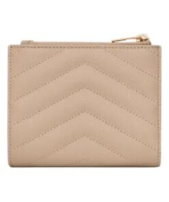 Alternative view of Cassandre gesteppte Zwei-Falten-Brieftasche aus Grain de Poudre Leder 10.5cm