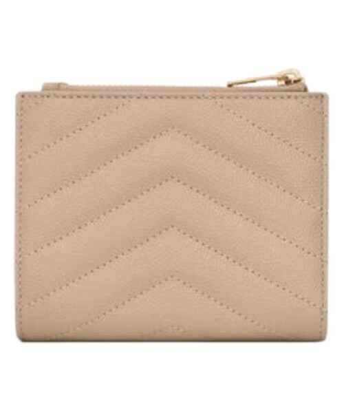Alternative view of Cassandre gesteppte Zwei-Falten-Brieftasche aus Grain de Poudre Leder 10.5cm