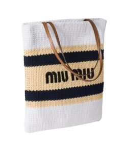 Alternative view of Raffia Tote Hellbraun/Wei? 41 cm