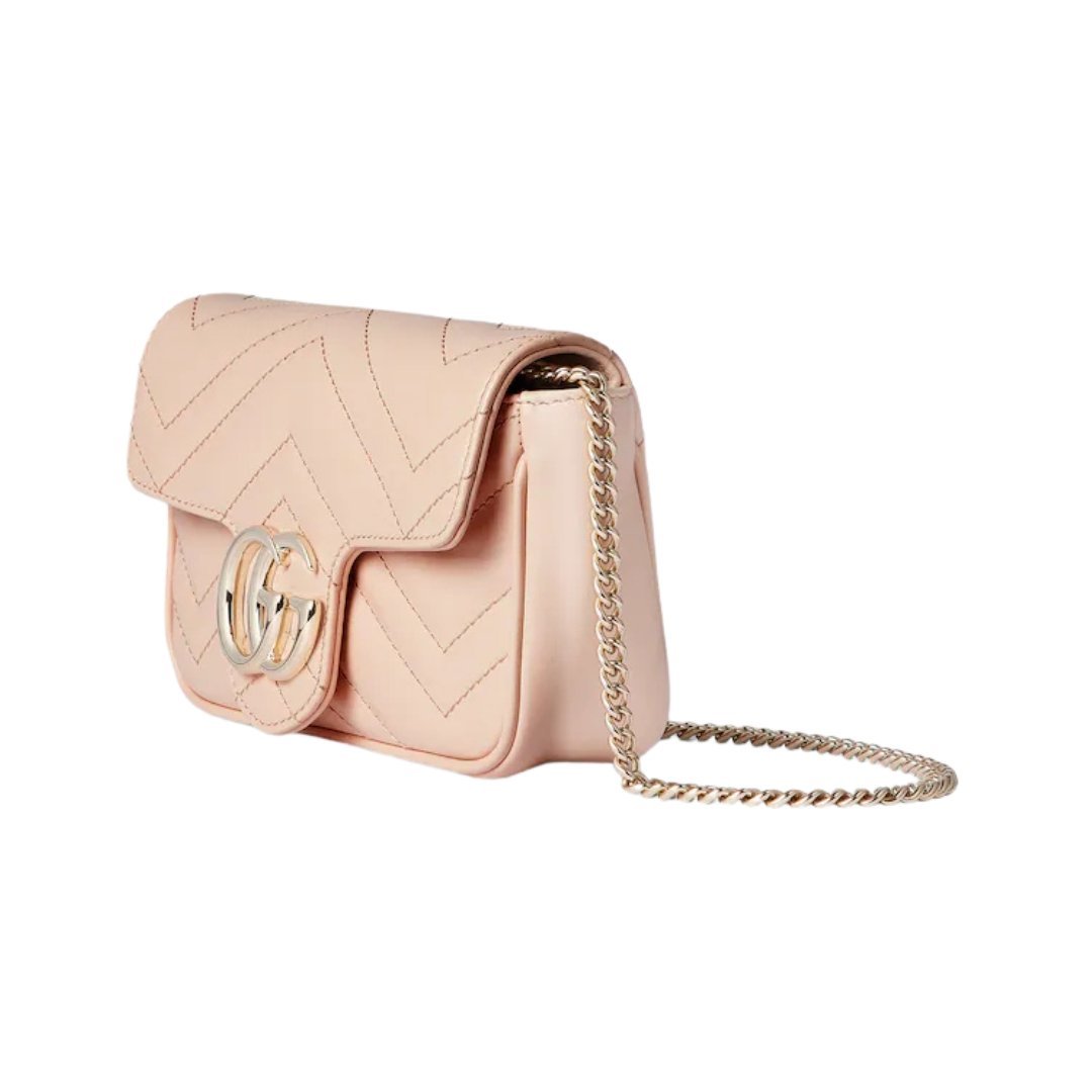 Hellrosa Matelassé Super-Mini-Tasche 16.5cm – Bild 2