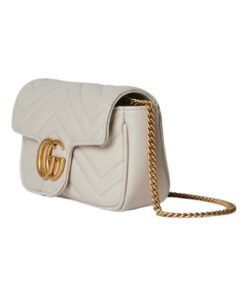 Alternative view of Hellgraue Matelass?-Leder Super-Tasche 16.5cm