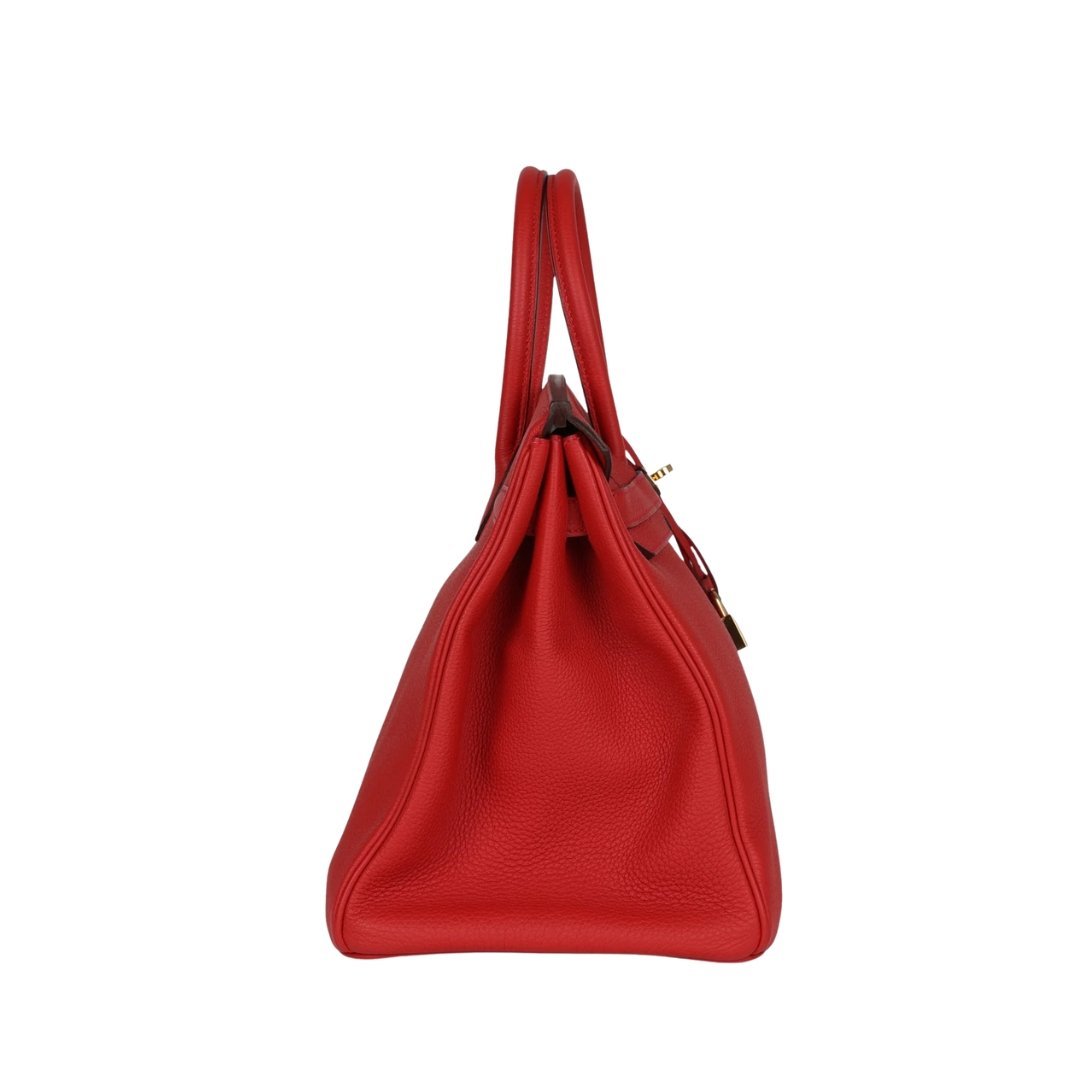 Rouge Tomate Togo mit Gold-Beschlägen 35cm – Bild 3