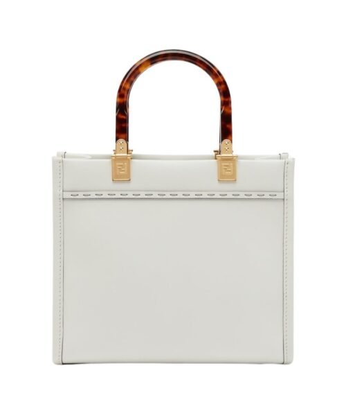 Alternative view of Wei?e Leder-Shoppingtasche 22cm