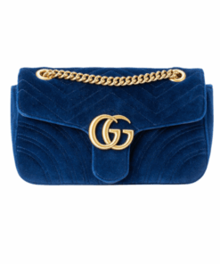 GG Marmont Velvet Blau 26 cm