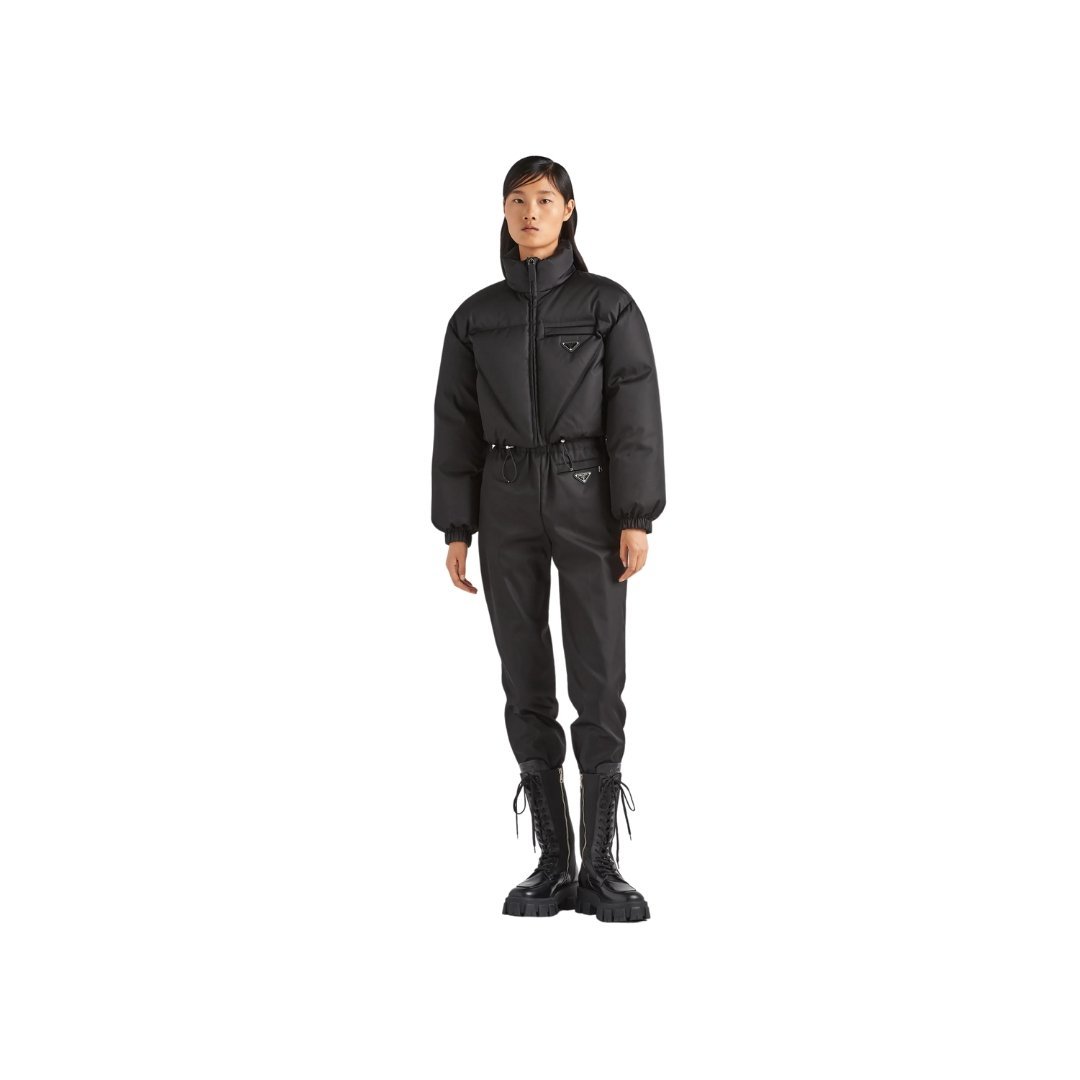 Gabardine Daunenjacke Schwarz – Bild 3