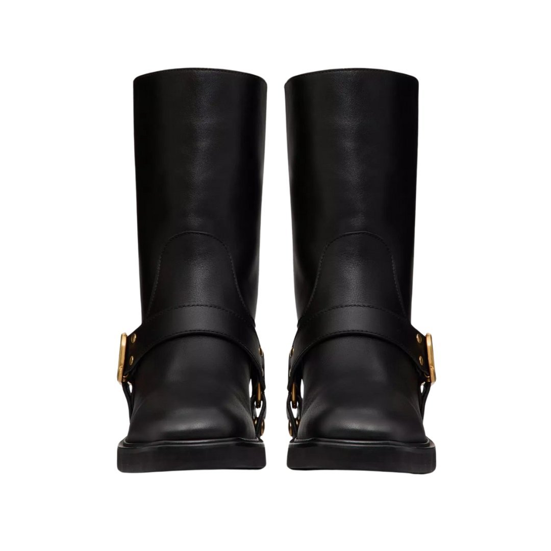 Kalbsleder Stiefelette Schwarz 30cm – Bild 3