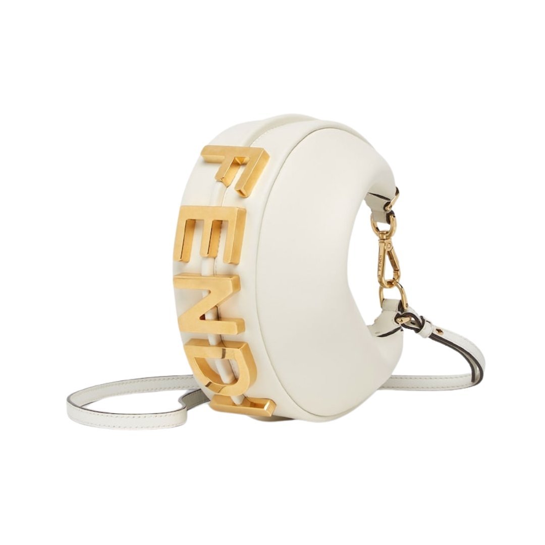 Mini weiße Ledertasche 13cm – Bild 3