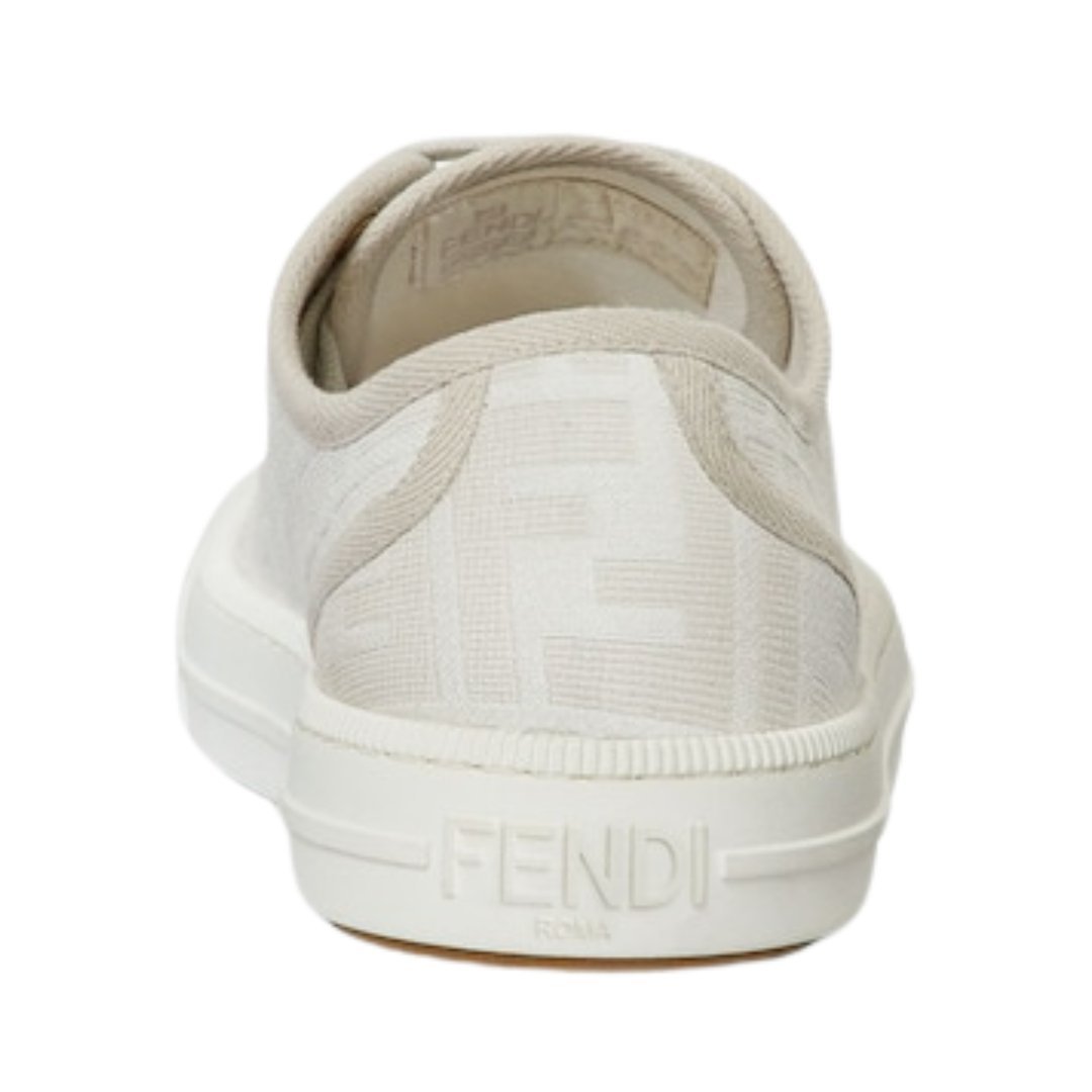 Low-Top-Sneaker aus weißem Stoff mit FF-Muster – Bild 3
