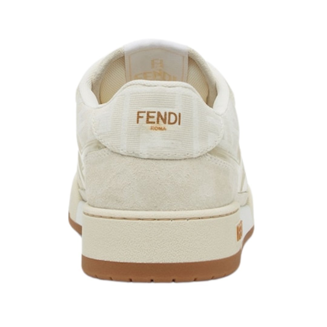 Niedrige Sneaker aus Canvas und weißem Wildleder – Bild 3