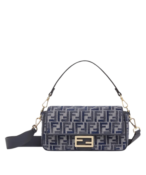 FF-Tasche aus dunkelblauer Chenille  15cm