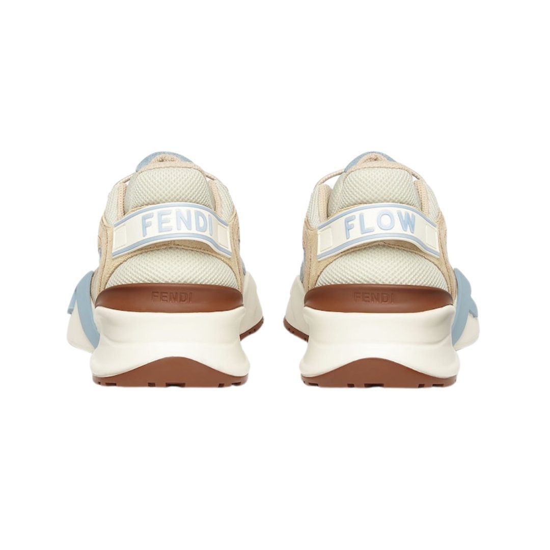 Low-Top-Sneaker aus Mesh-Material und Veloursleder in blau – Bild 3