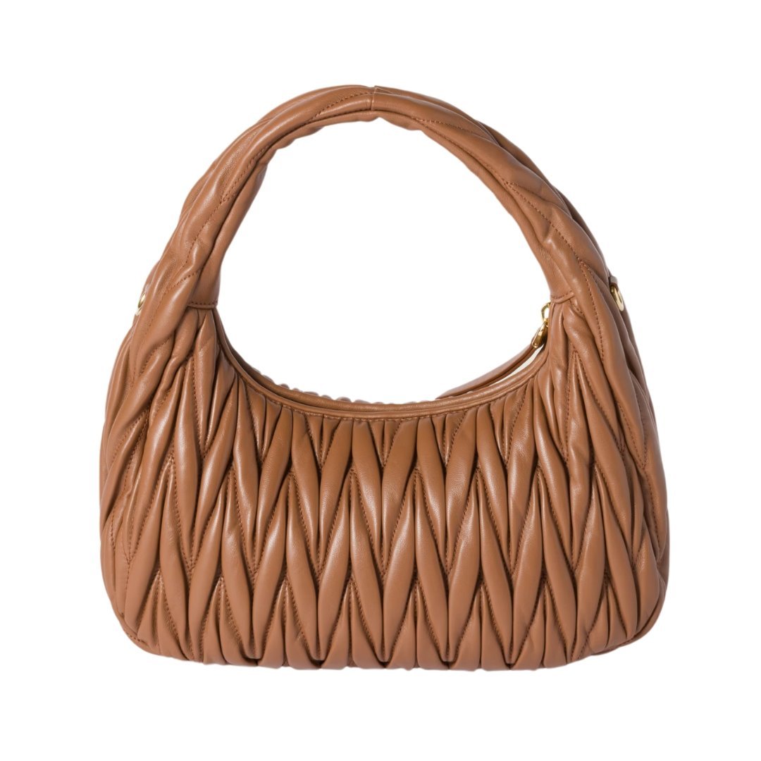 Nappa-Leder-Hobo Cognac 18cm – Bild 3