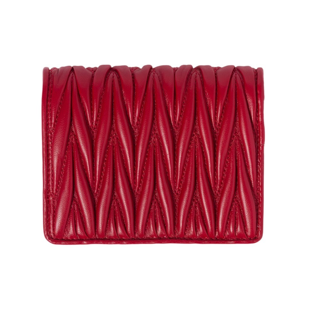 Kleine Matelassé-Nappa-Leder Rot 11.2cm – Bild 3