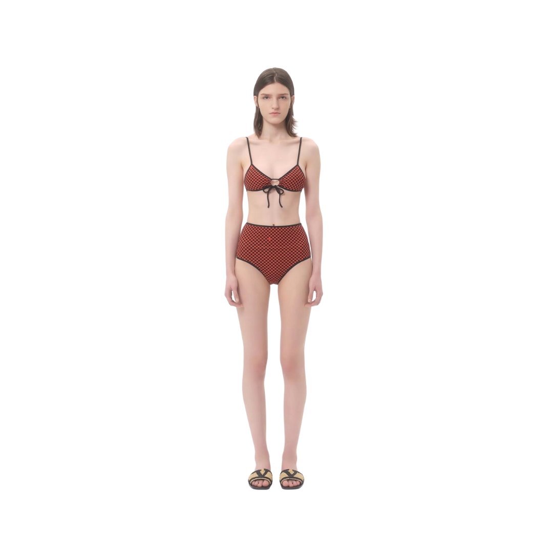 Lycra Bikini Rot/Schwarz – Bild 3