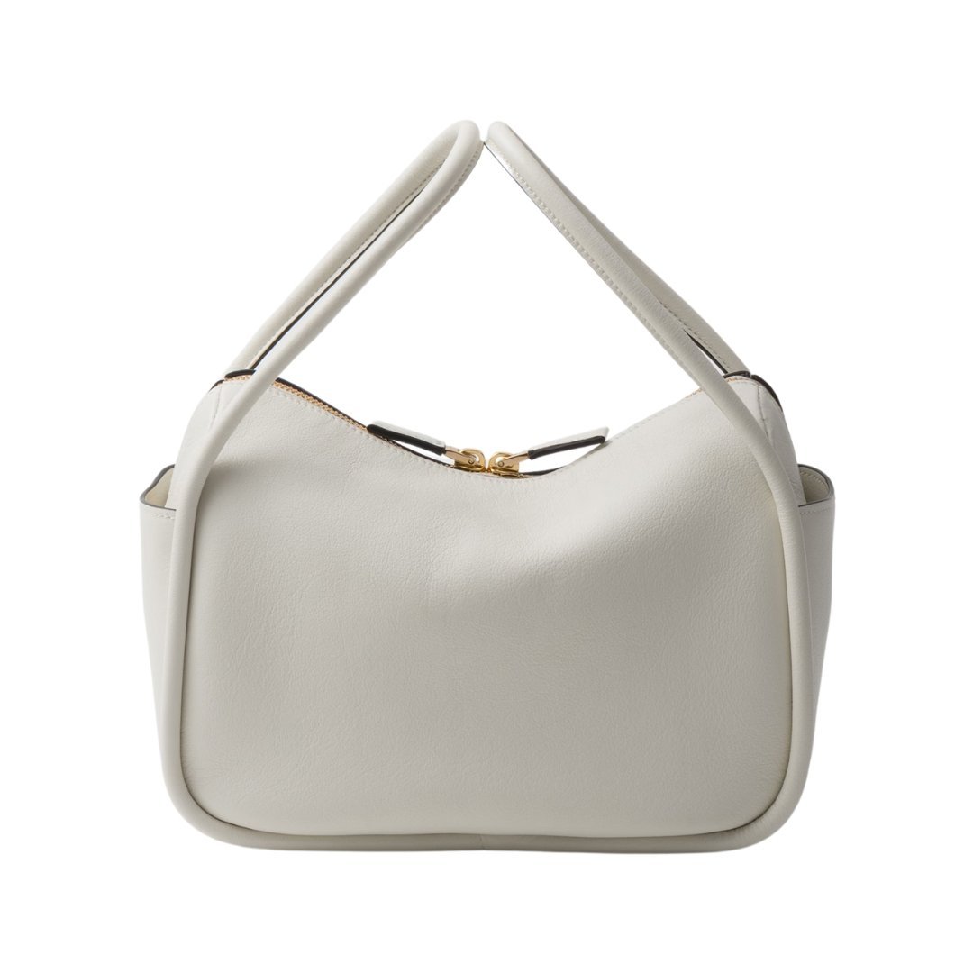 Lederhandtasche in Weiß 18cm – Bild 3