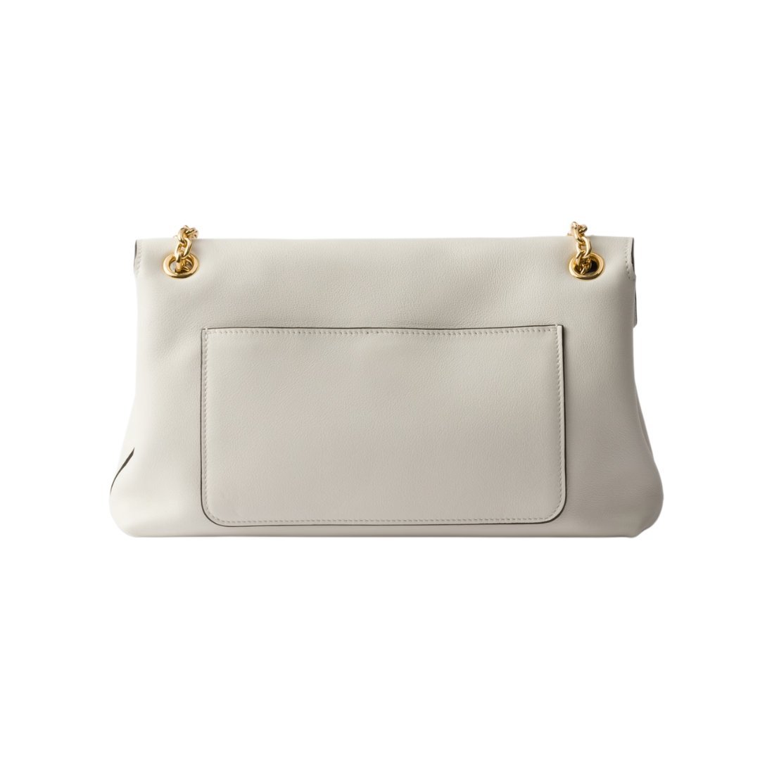 Doux mittelgroße Ledertasche Weiß 16cm – Bild 3