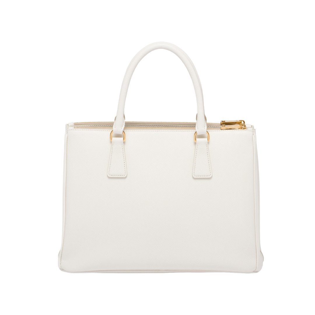 Große Galleria Saffiano-Ledertasche Weiß 24cm – Bild 3