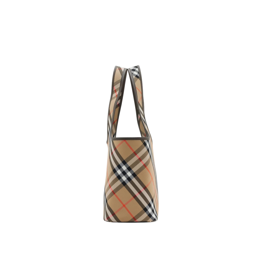 Check Tote Braun/Beige 39 cm – Bild 4