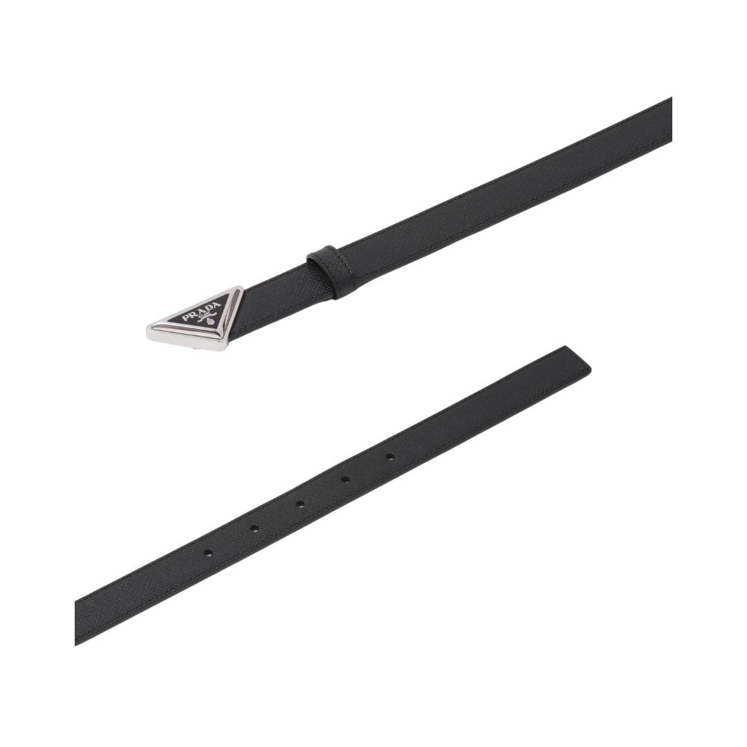 Ledergürtel Schwarz 2cm – Bild 2