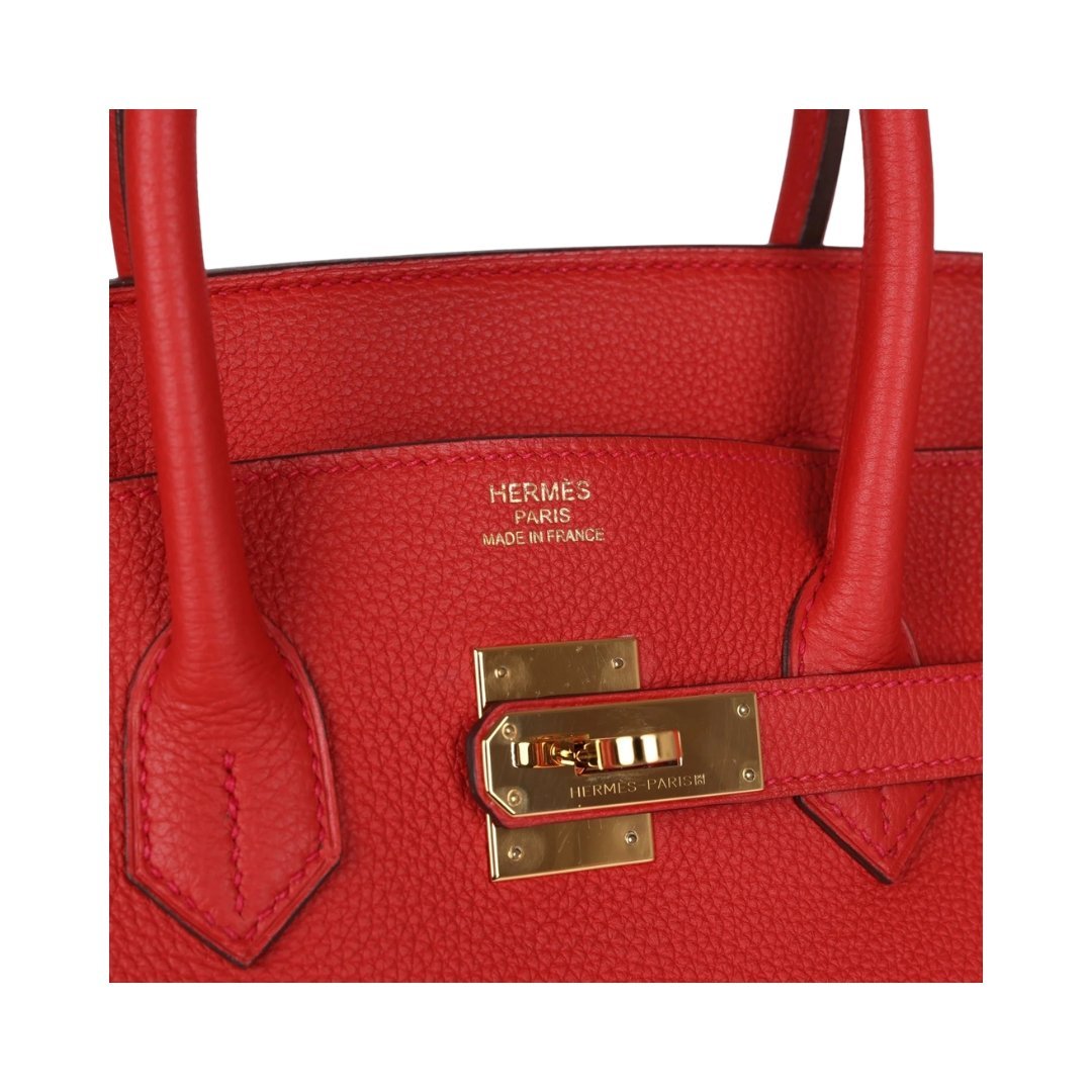 Rouge Tomate Togo mit Gold-Beschlägen 35cm – Bild 2