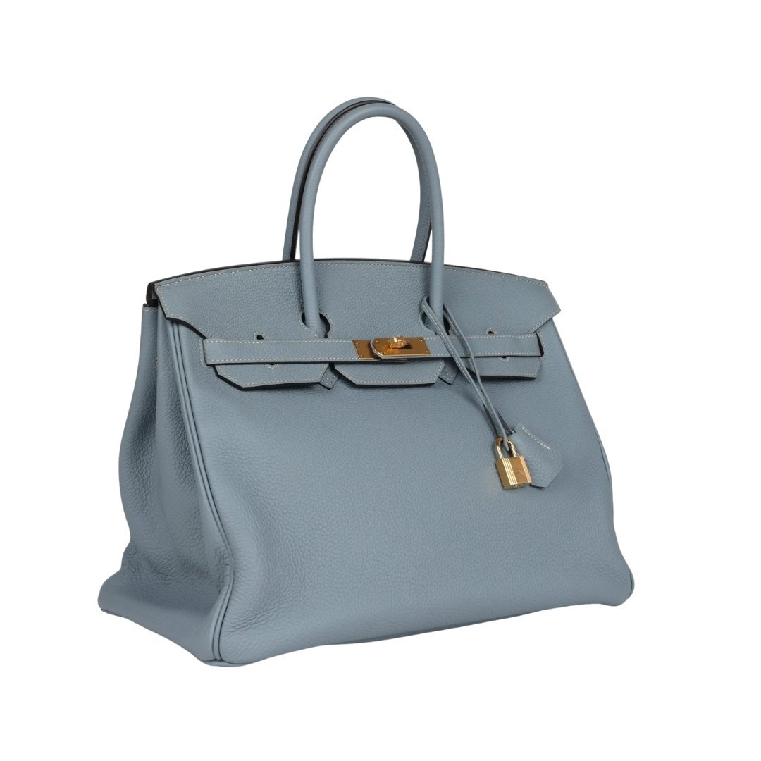 Bleu Lin Togo Goldbeschläge 35cm – Bild 2