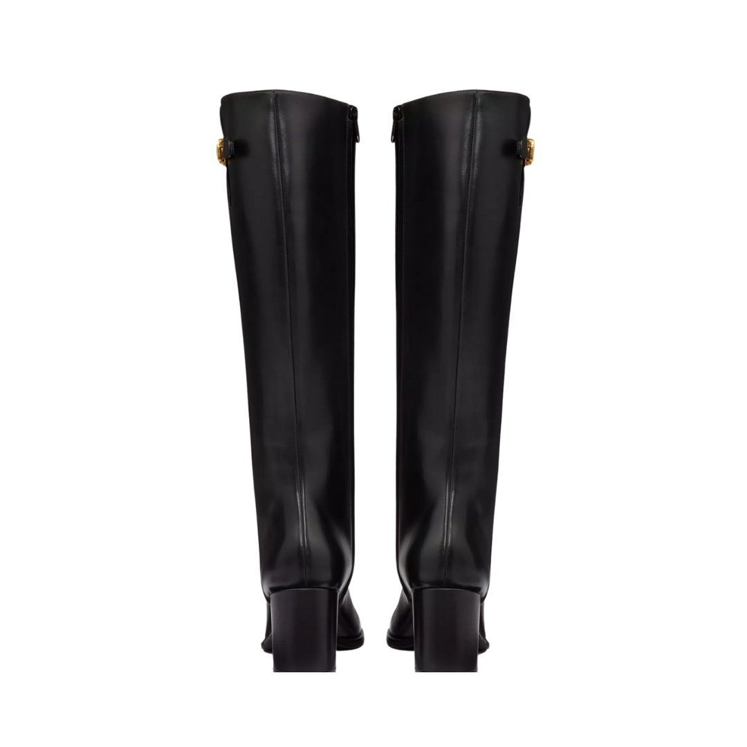 Vlogo Signatur Kalbsleder Stiefel Schwarz 70cm – Bild 3