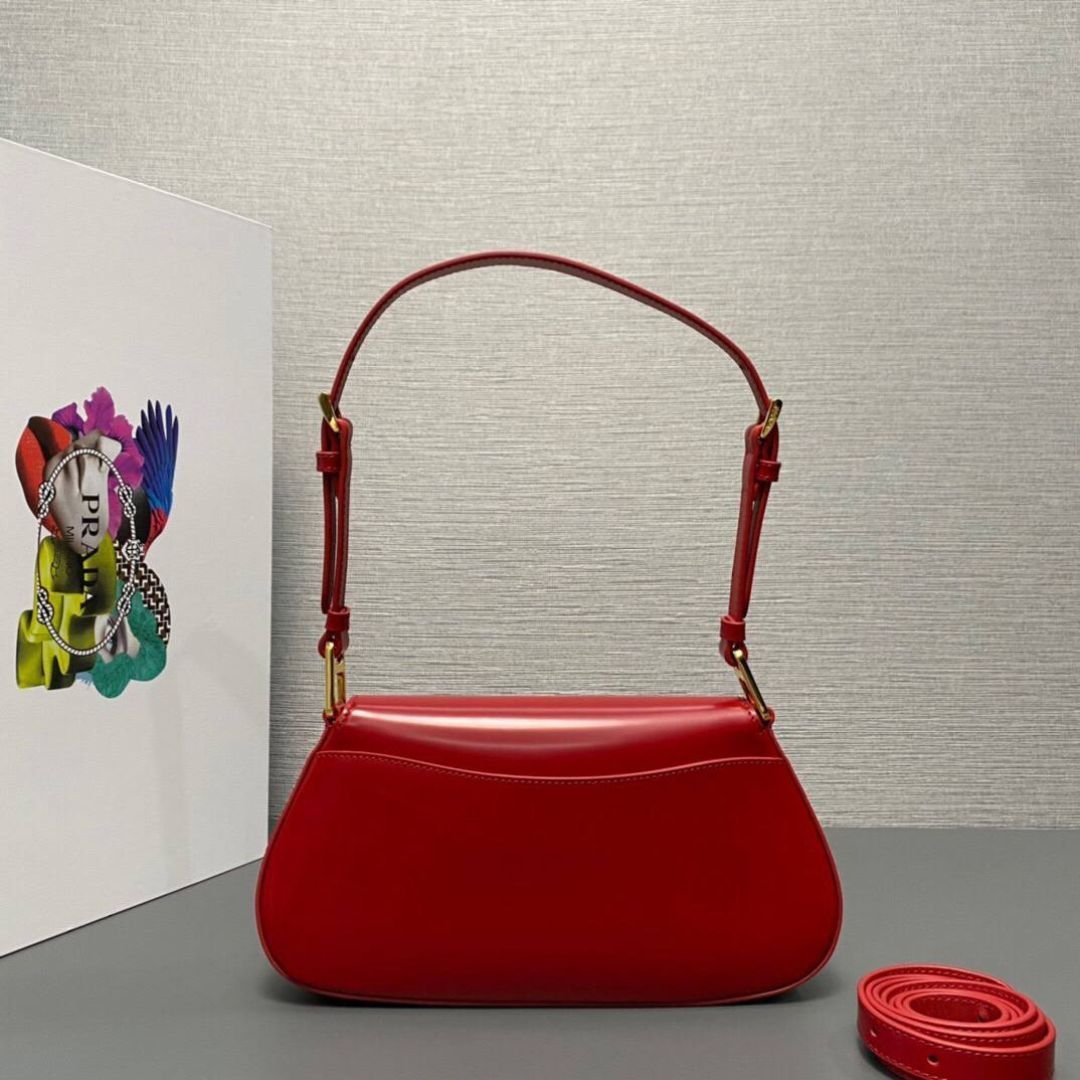 Leder-Schultertasche Rot 24 cm – Bild 3