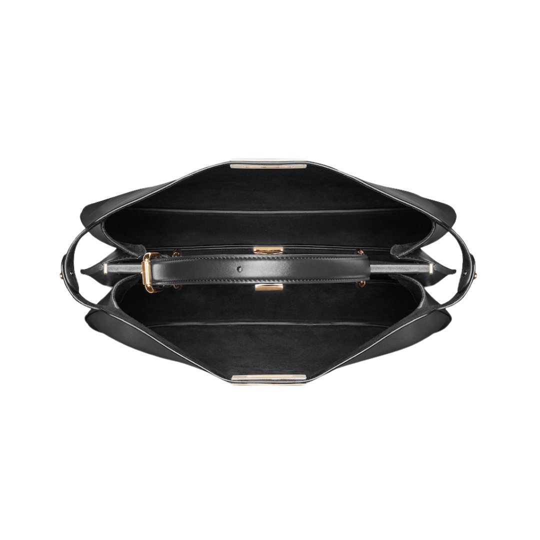 Schwarze Ledertasche 28cm – Bild 4