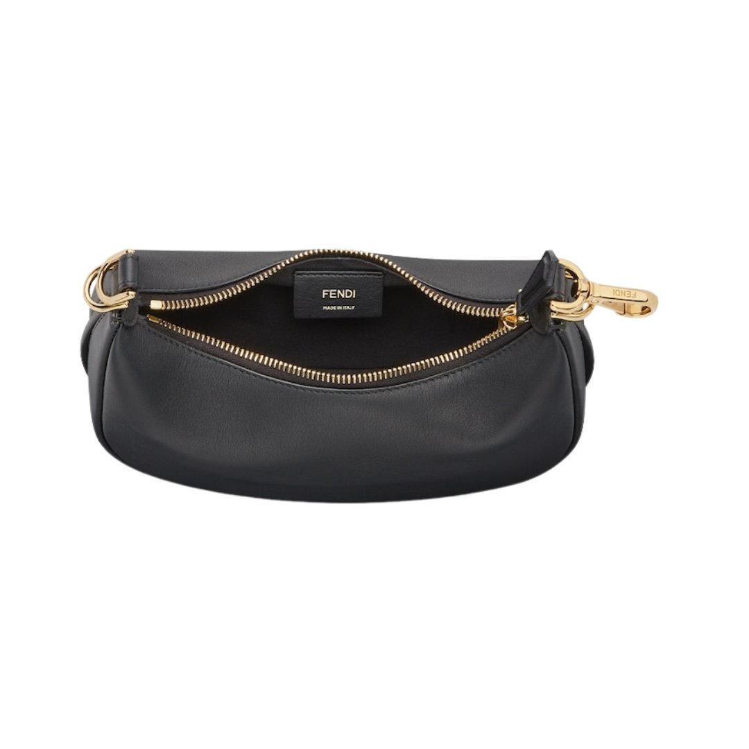 Mini schwarze Ledertasche 13cm – Bild 4