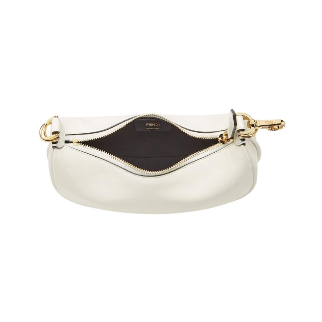 Mini weiße Ledertasche 13cm – Bild 4