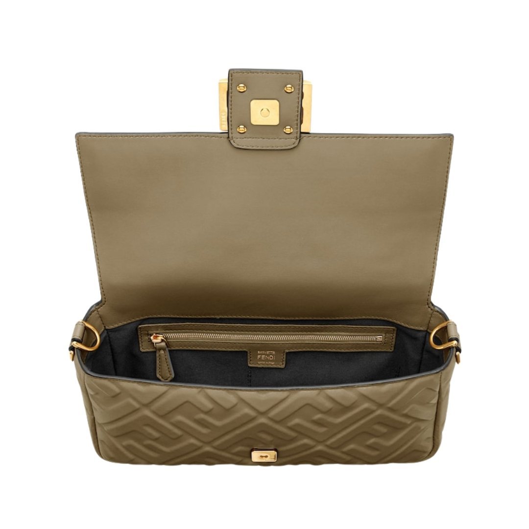 Ledertasche aus Nappaleder in Taupefarbe 15cm – Bild 4
