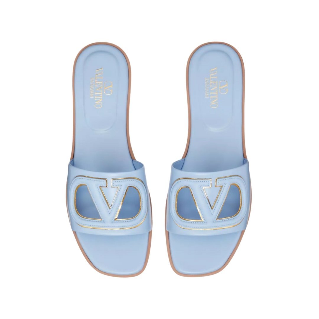 Vlogo Cut-Out Kalbsleder Azur/Antikes Messing – Bild 4
