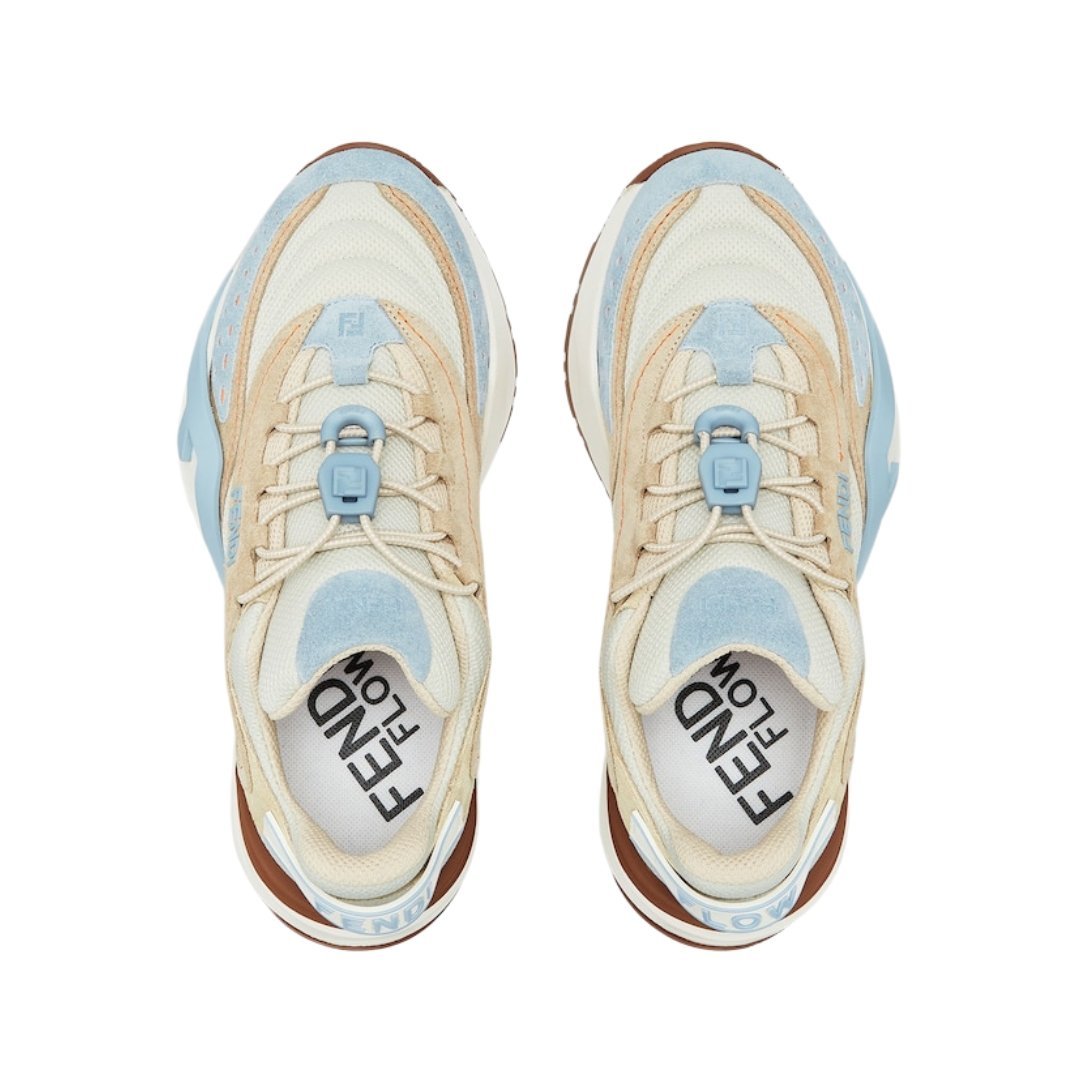 Low-Top-Sneaker aus Mesh-Material und Veloursleder in blau – Bild 4