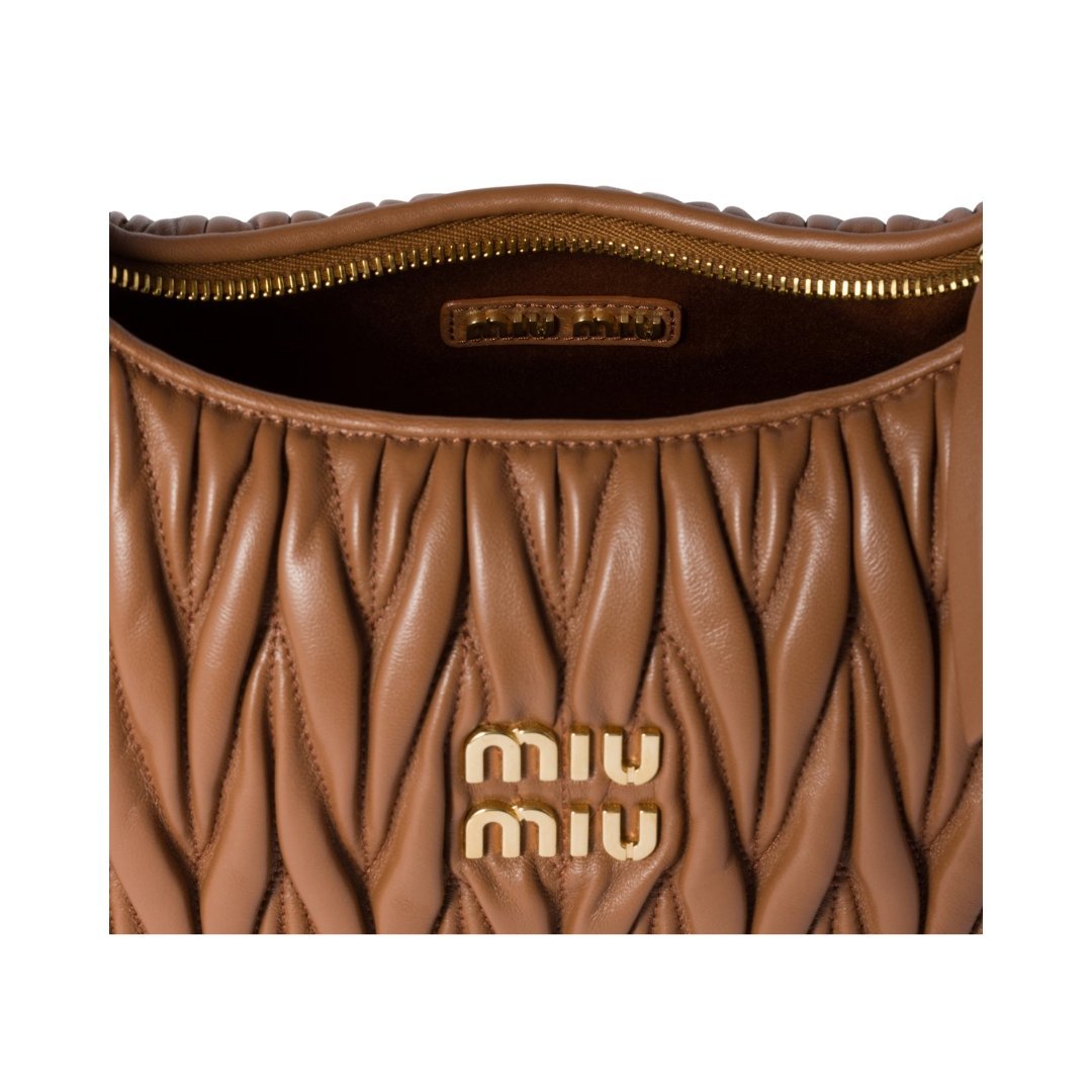 Nappa-Leder-Hobo Cognac 18cm – Bild 4