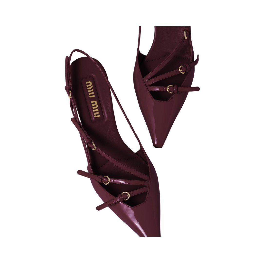 Lackleder-Slingbacks mit Schnallen 5.5cm – Bild 4