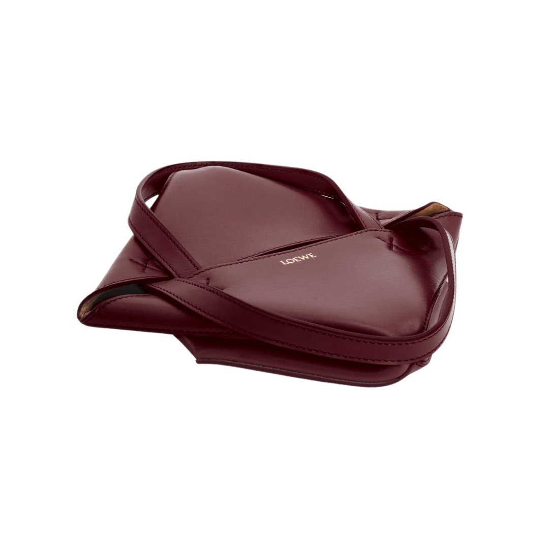 Mini Puzzle Fold Tote Dunkel Burgunder 20cm – Bild 4