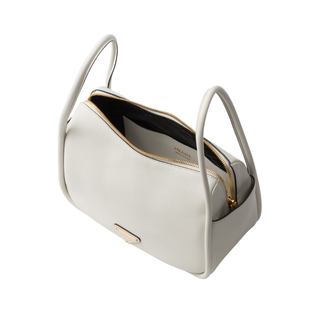 Lederhandtasche in Weiß 18cm – Bild 4