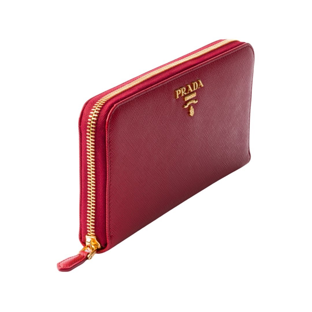 Saffiano-Leder Geldbörse in FeurigrRot 10.3cm – Bild 4