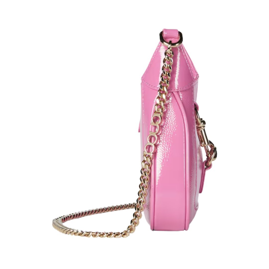 Mini-Schultertasche Pink Lackleder 19.5cm – Bild 4