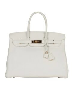 Wei? Cl?mence mit Gold-Beschl?gen 35cm
