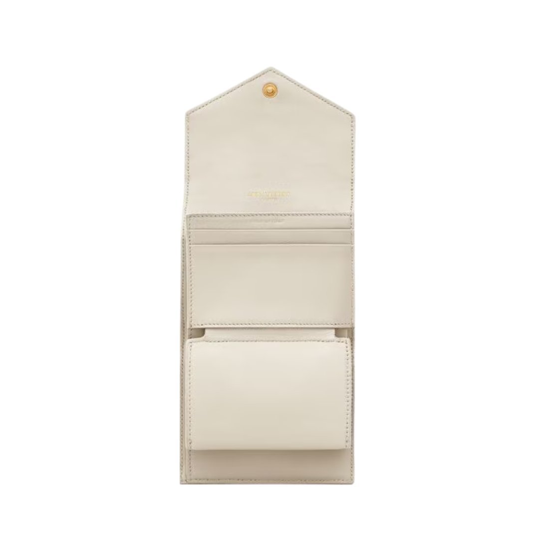 Cassandre Matelassé Multi-Fold-Geldbörse aus Grain de Poudre-Leder 10.5cm – Bild 4
