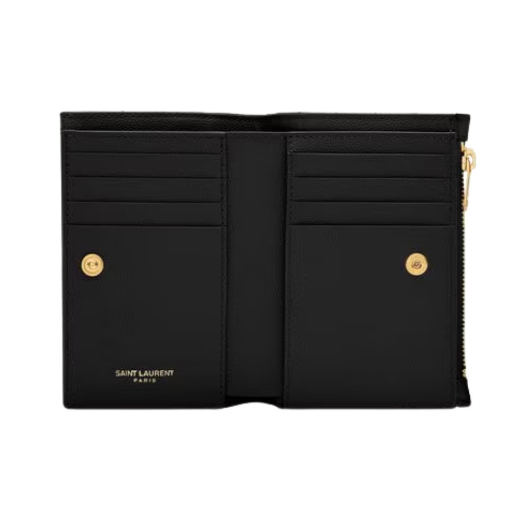 Cassandre Matelassé Fragments Bifold-Geldbörse aus Grain de Poudre-Leder 13cm – Bild 4